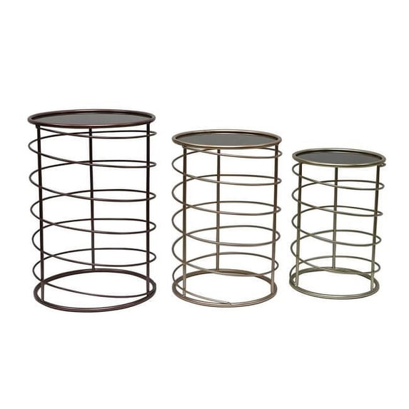 Jeco OF-ST013 Mirror End Table - Set of 3
