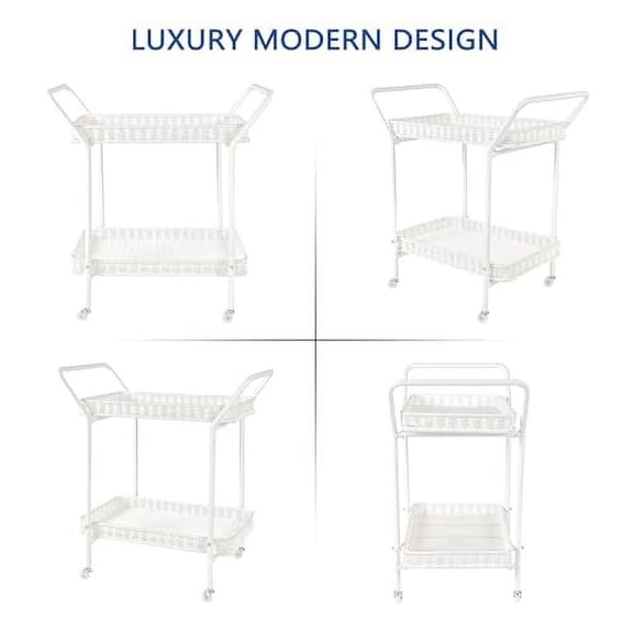 Jeco Outdoor Resin Wicker Serving Cart