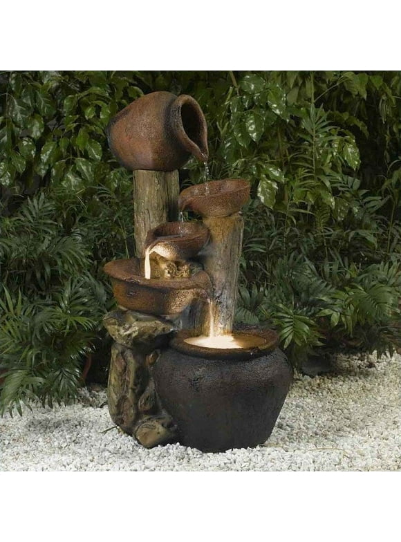 Jeco Pentole Pot Outdoor Indoor Fountain with Illumination