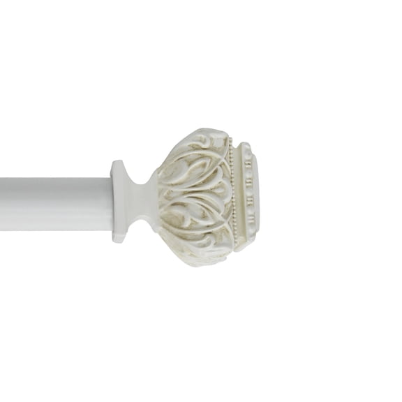 Peony Adjustable Single Curtain Rod 18" to 36"-White