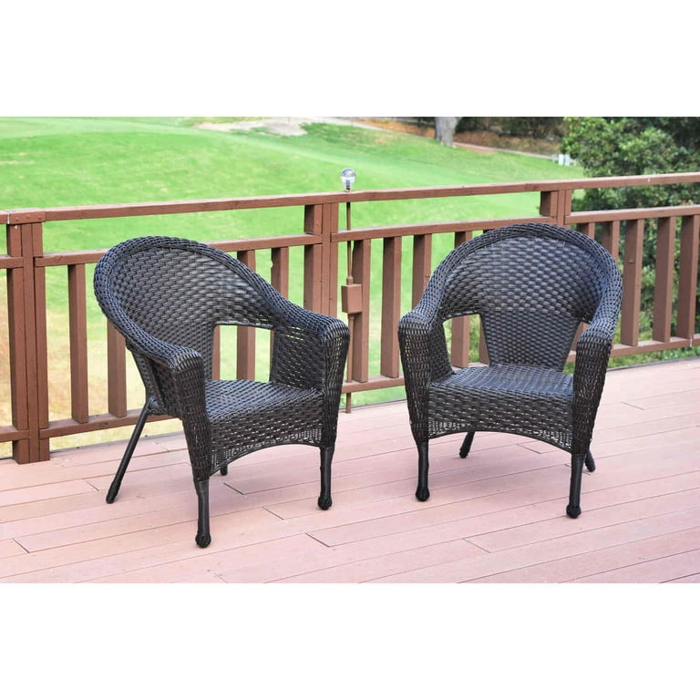 Jeco Resin Wicker Patio in Brown Set of 2