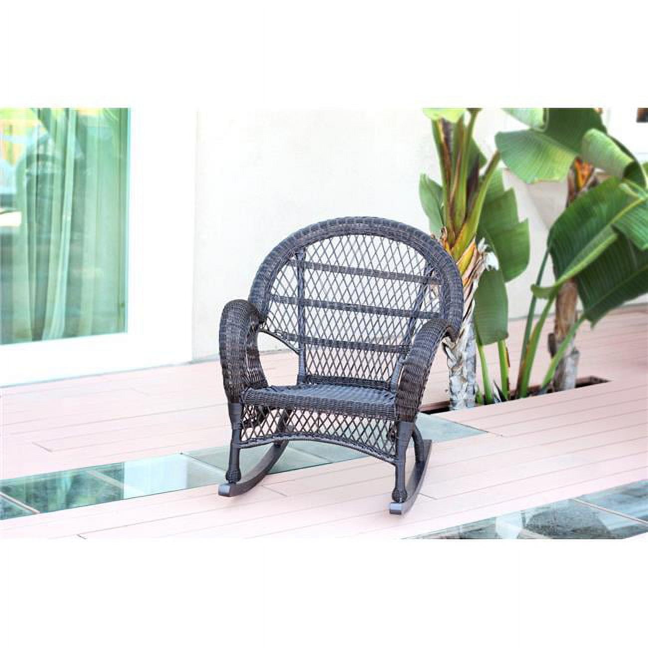 Jeco Rocker Wicker Chair in Espresso Walmart
