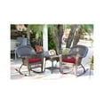 thumbnail image 1 of Jeco White Rocker Wicker Chair with Brick Red Cushion- Set of 2-Finish:Espresso, 1 of 1