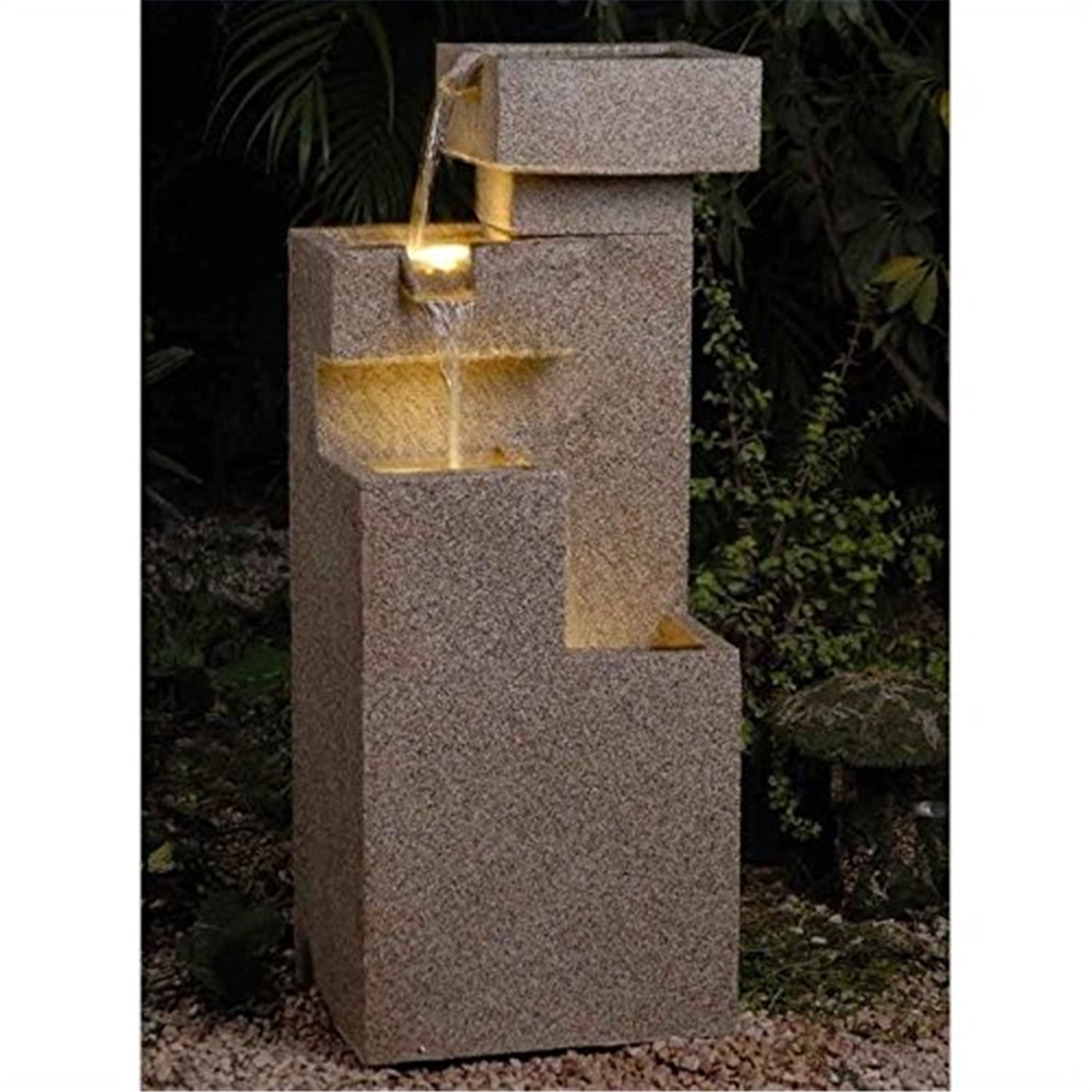 Jeco Sand Stone Cascade Tires Outdoor Indoor Lighted Fountain
