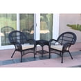 thumbnail image 1 of Jeco  Santa Maria Black Wicker and Steel 3-piece Chair and End Table Set Tan, 1 of 5