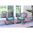 thumbnail image 1 of Jeco Santa Maria Honey Wicker Rocker Chair with Sky Blue Cushion - Set of 2, 1 of 1