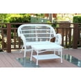 thumbnail image 1 of Jeco Santa Maria White Wicker Patio Love Seat And Coffee Table Set Without Cushion, 1 of 11