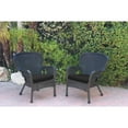 thumbnail image 1 of Jeco Set of 2 Windsor Black Resin Wicker Chair with Black Cushions, 1 of 2