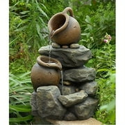 Jeco Weatherproof Small Pots Water Fountain with Pump, 6.8lbs