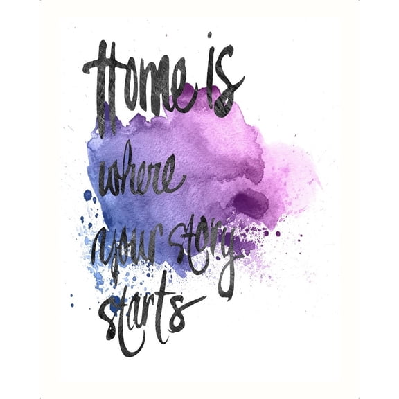 Jeco Text Canvas Art in Purple and Black