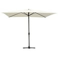 thumbnail image 1 of Jeco 6.5' x 10' Aluminum Patio Market Umbrella Tilt with Crank in Tan, 1 of 1