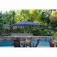 thumbnail image 1 of Jeco UBP63-UBF68 6.5 x 10 ft. Aluminum Patio Market Umbrella Tilt with Crank - Blue Fabric & Bronze Pole, 1 of 1