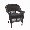 thumbnail image 1 of Jeco W00201-C-FS017 Espresso Wicker Chair With Black Cushion, 1 of 1