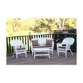 thumbnail image 1 of Jeco 4pc White Wicker Conversation Set - Brown Cushions, 1 of 1