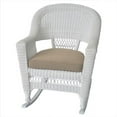 thumbnail image 1 of Jeco W00206R-B-2-FS006 White Rocker Wicker Chair With Tan Cushion - Set 2, 1 of 1