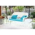 thumbnail image 1 of Jeco White Resin Wicker Porch Swing with Sky Blue Cushion, 1 of 1