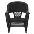 thumbnail image 1 of Jeco W00207R-D-2-RCES007 3 Piece Black Rocker Wicker Chair Set With Brown Cushion, 1 of 1