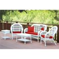 thumbnail image 1 of Jeco W00209-G-OT-FS018 5 Piece Santa Maria White Wicker Conversation Set, Red Orange Cushion, 1 of 5