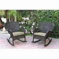 thumbnail image 1 of Jeco W00215-R-2-FS006 Windsor Espresso Resin Wicker Rocker Chair with Tan Cushion - Set of 2, 1 of 1