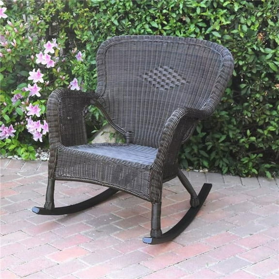 Jeco W00215-R Windsor Resin Wicker Rocker Chair, Espresso