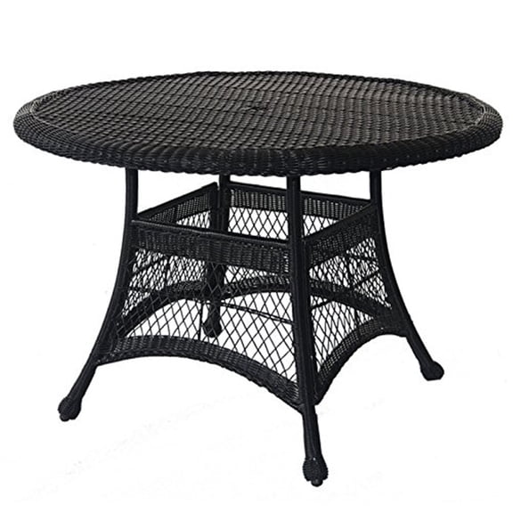 Jeco Wicker 44" Round Dining Table-Finish:Espresso