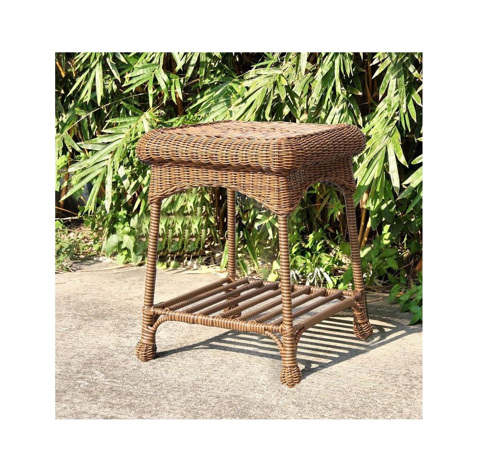 Jeco Wicker Patio End Table in