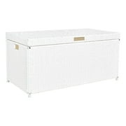 Jeco Wicker Patio Storage Deck Box in White