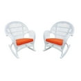 thumbnail image 1 of Jeco Wicker Rocker Chair in White with Orange Cushion (Set of 4), 1 of 6
