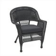 thumbnail image 1 of Jeco Wicker Solid Print Armchair with Black Cushion, Black, 1 of 9