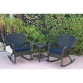 thumbnail image 1 of Jeco Windsor Black Wicker Rocker Chair And End Table Set With Midnight Blue Chair Cushion, 1 of 2