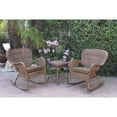 thumbnail image 1 of Jeco Windsor Honey Wicker Rocker Chair And End Table Set With Brown Chair Cushion, 1 of 2