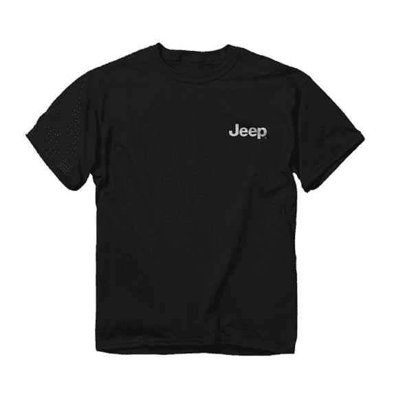 JedCo 6800 Mens' Jeep Freedom Outdoors Short Sleeve T-Shirt, Black, Large