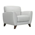 thumbnail image 1 of Jedd Genuine Dove Grey Leather Sofa Chair Brown Wood Legs, 1 of 5