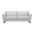 thumbnail image 1 of Jedd Genuine Dove Grey Leather Sofa with Brown Wood Legs, 1 of 5
