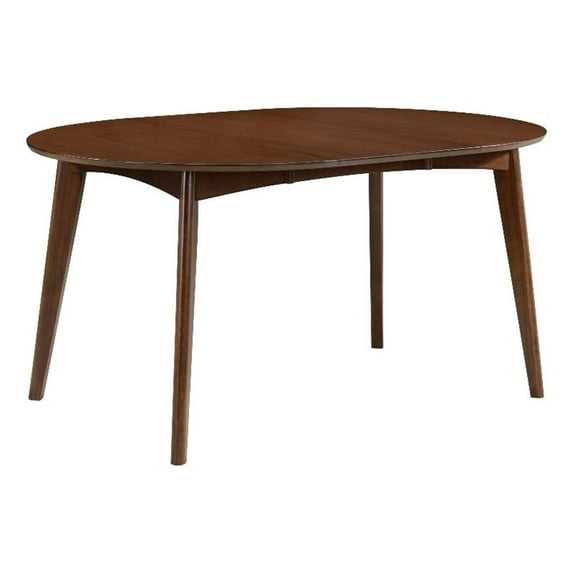 Coaster Jedda Oval 60" Extension Leaf Wood Dining Table in Dark Walnut