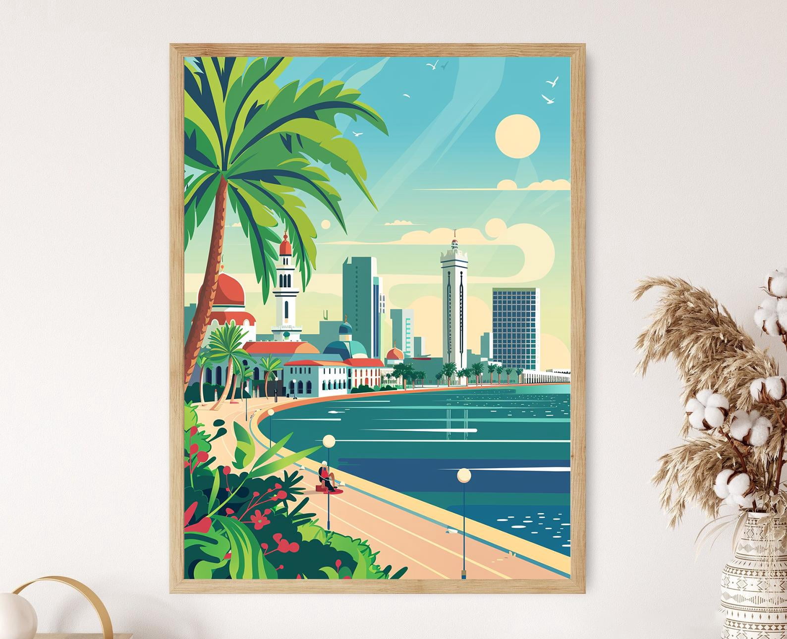 Mosque Clothes Jeddah Corniche Art Sea Al Rahma Mosque Poster , Poster Print Only ...