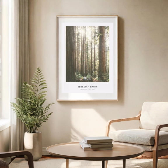 Jedediah Smith Redwoods Poster Retro California Travel Poster, Poster Only