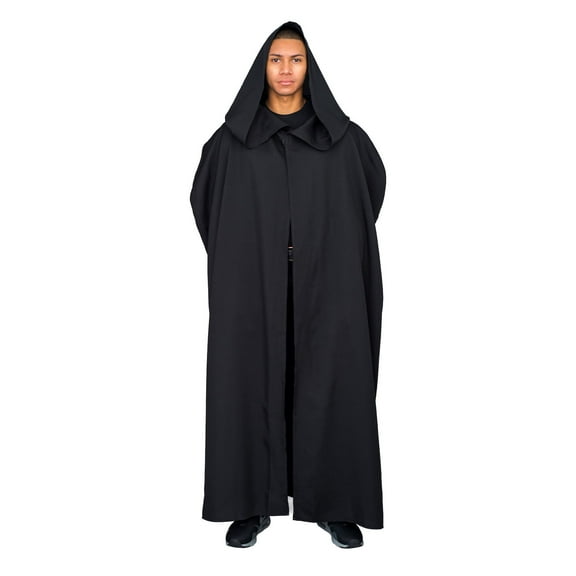 Costume Agent Halloween Cosplay Jedi Black Robe with Lightweight Hood for Adult