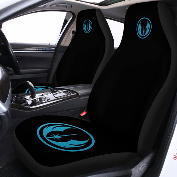 Jedi Sign Emblm Car Seat Covers Set 2Pc With Foaming Lining, Halloween Decorative Automotive Car Decor. Cosplay Halloween Car Decor