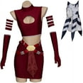 thumbnail image 1 of Jedi Survivor Style: Ahsoka's Midriff-Baring Combat Garb Sexy Women Crop Top Mini Skirts Full Set, 1 of 5