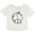 thumbnail image 1 of Jedidiah Womens Floral Peace Sign Graphic T-Shirt, White, Medium, 1 of 2