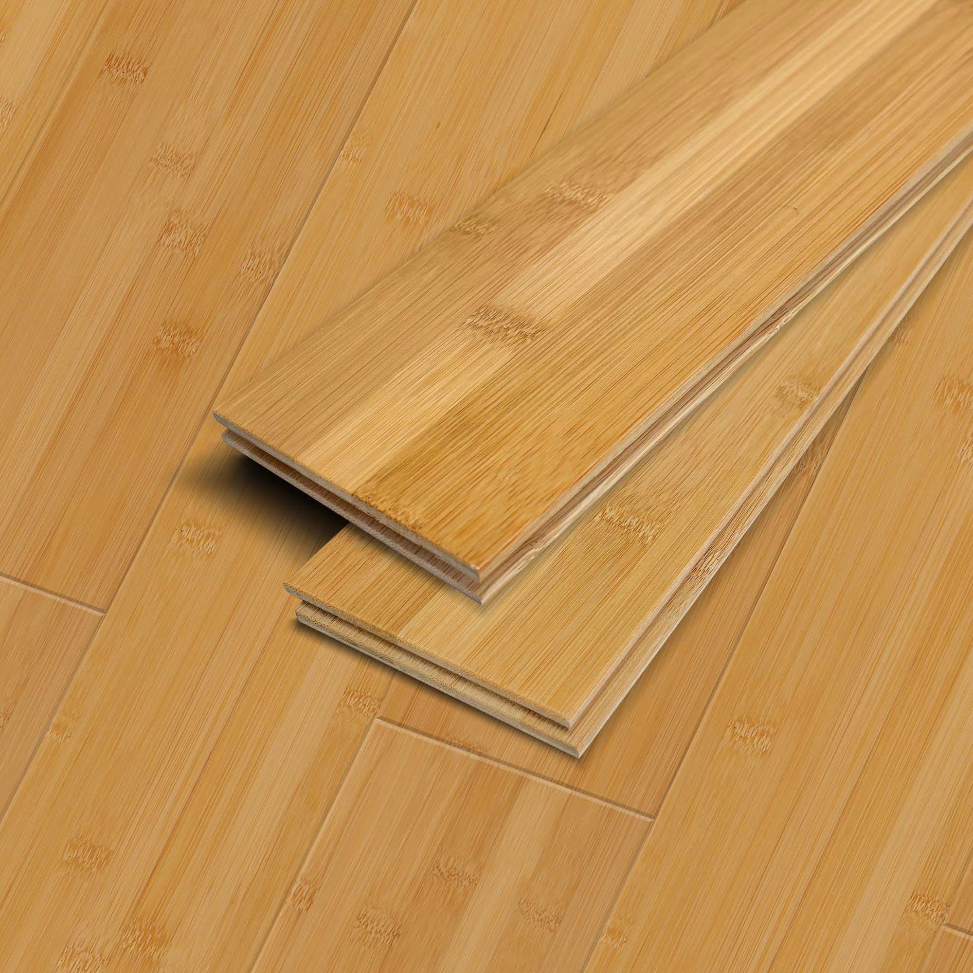 Jeedeson Solid Bamboo Flooring, 14-Pack 20 Sq.Ft Easy DIY Wood Flooring Planks Interlocking for Living Room, Dining Room & Bedrooms (Light Honey, 40.15 in. L x 5.11 in. W x 3/5 in)