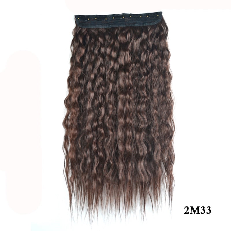 Jeedou Kinky Curly Synthetic Hair Clip in One Piece Hair Extensions for Women Blue Gradual Color Cosplay Props Hairpieces