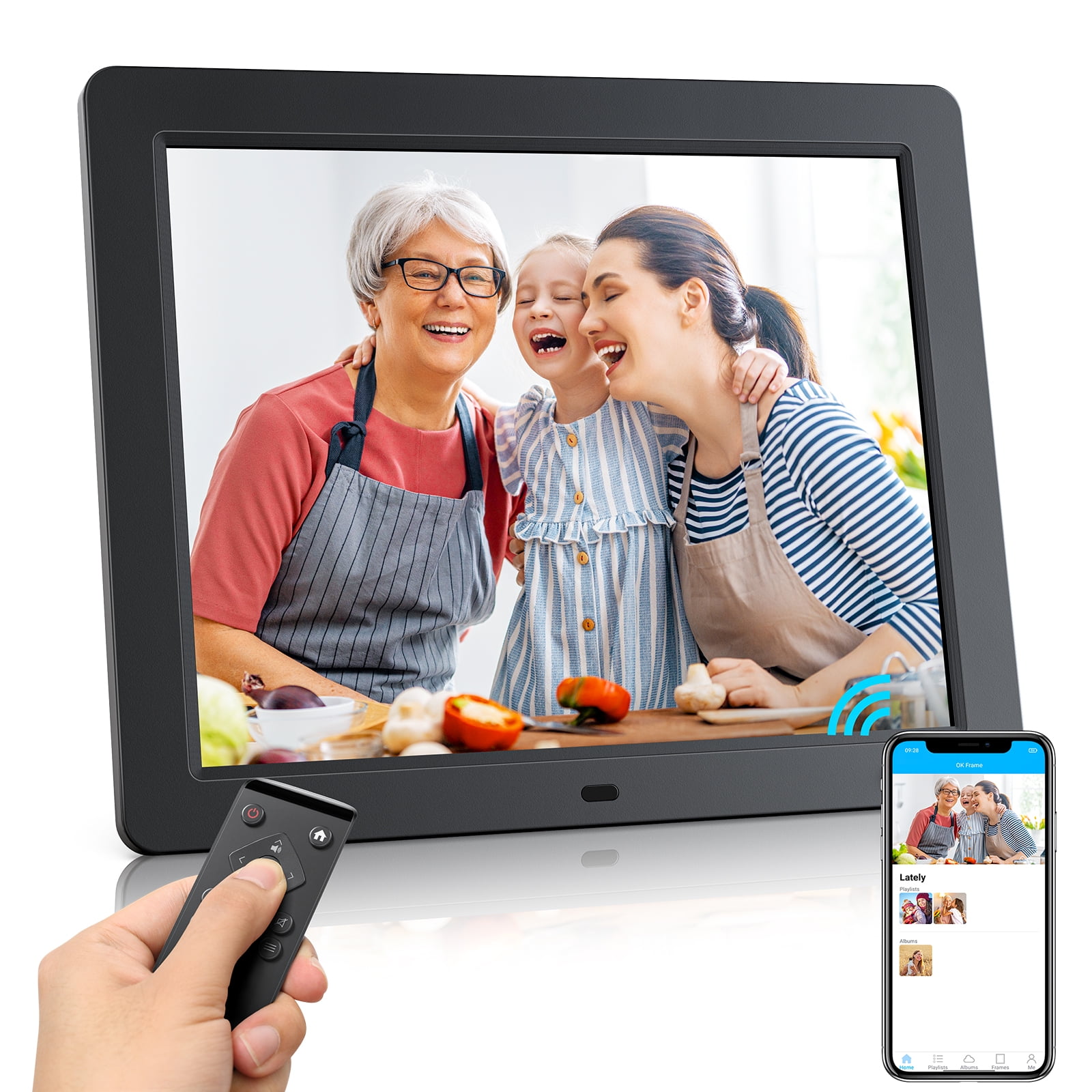 Jeemak Wifi Digital Picture Frame 15" IPS Screen Smart Cloud Picture