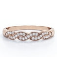 thumbnail image 1 of JeenMata 0.25 Carat Round Cut Pave-Channel Infinity Wedding Band in 18K Rose Gold Plating over Silver, 1 of 7