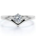 thumbnail image 1 of JeenMata 0.33 ct Round Cut Real Diamond - 6 Prong Ring - Vintage Engagement Rings - 10K White Gold, 1 of 7