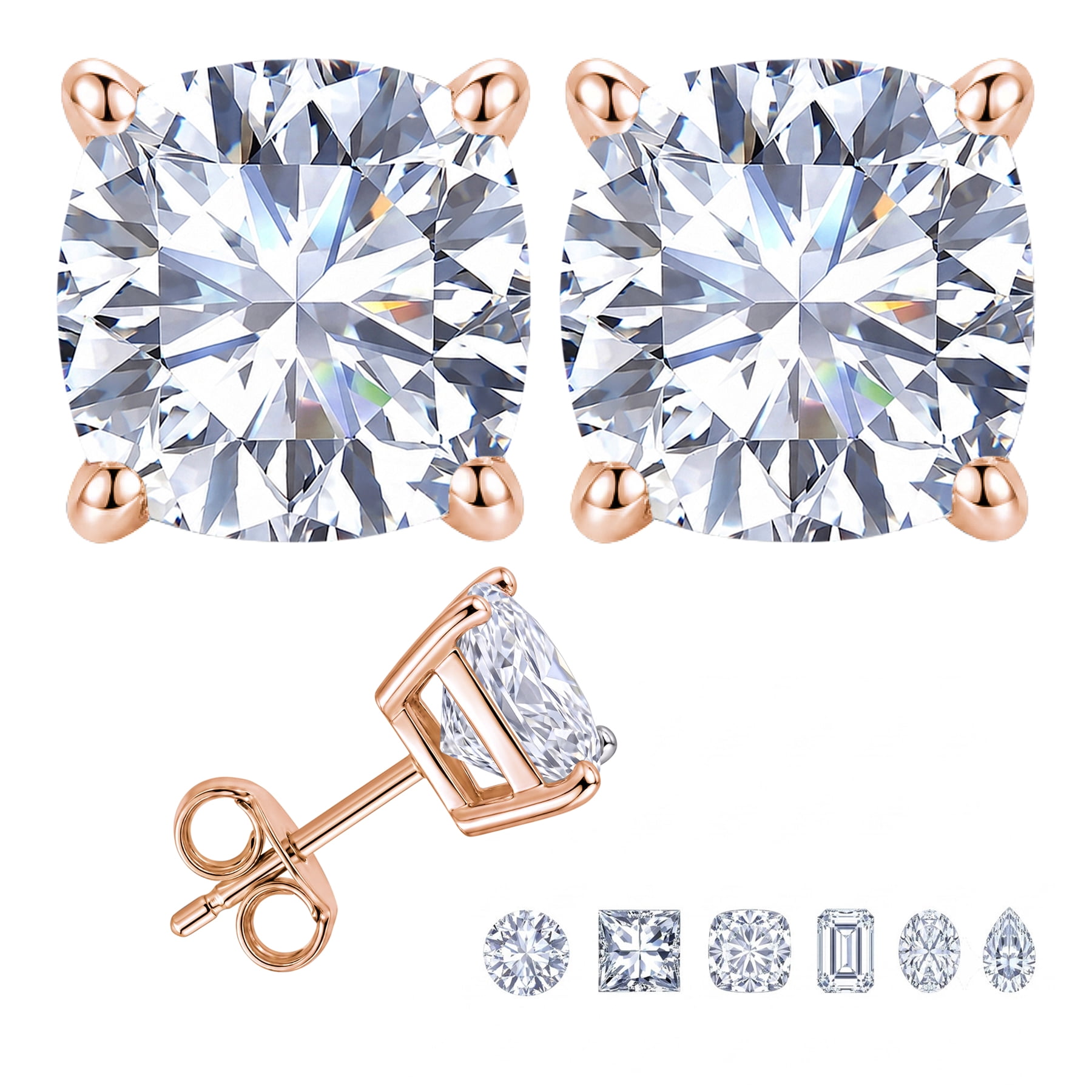 JeenMata Jewelry JeenMata 0.5 Carat Cushion Solitaire Moissanite Stud Earrings for Women, Earrings… — $29.00 (26% off)