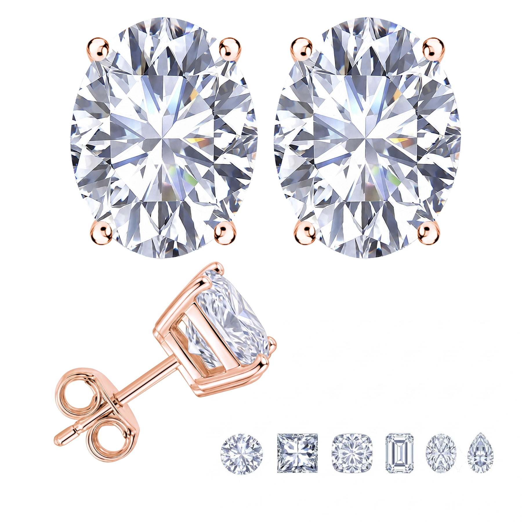 JeenMata Jewelry JeenMata 0.5 Carat Oval Solitaire Moissanite Stud Earrings for Women, Earrings for… — $29.00 (26% off)