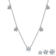 JeenMata 0.50 Carat Lab Grown Diamond - Round Cut Solitaire Pendant Necklace - Station Drop Solitaire Necklaces in 18K White Gold Plating Jewelry for Women