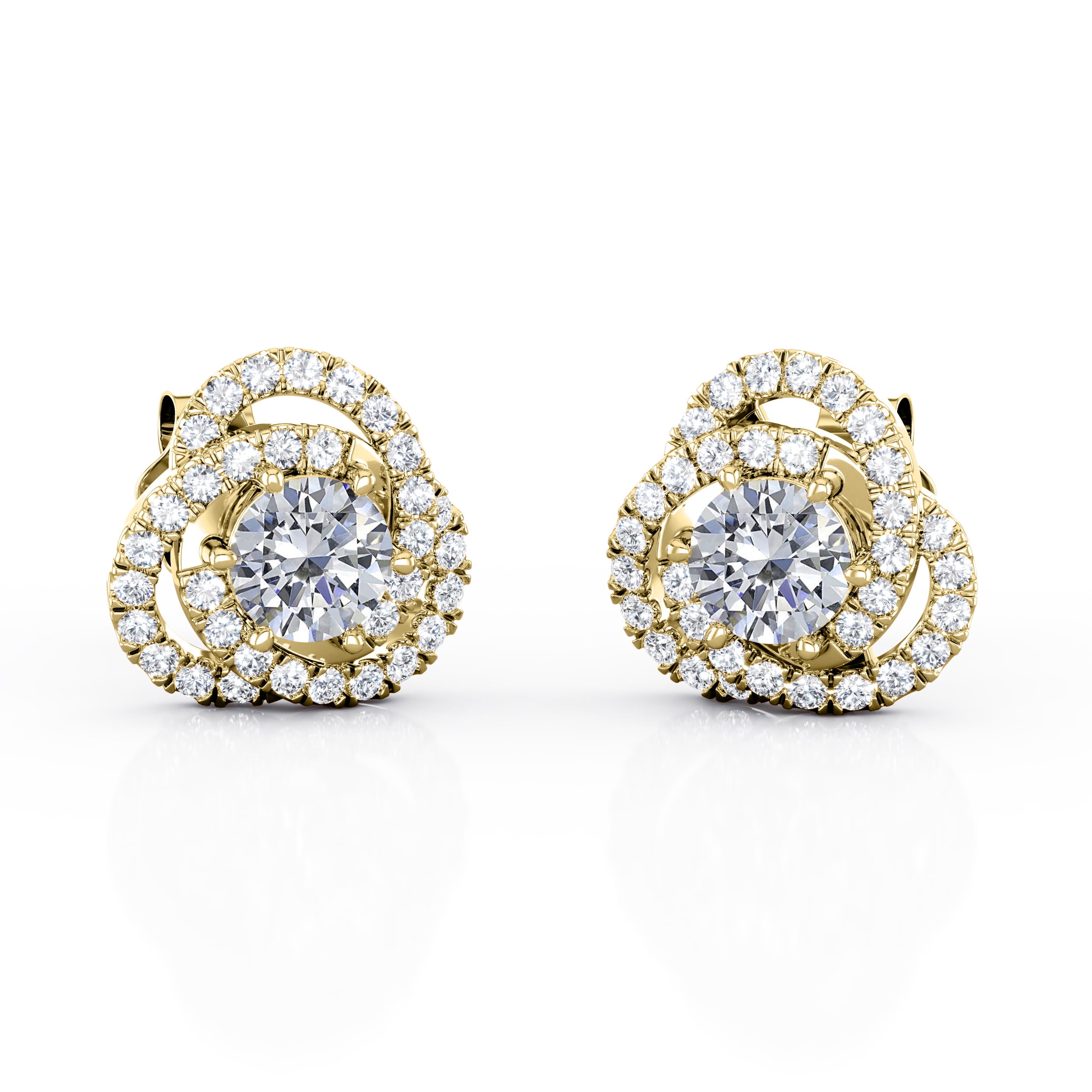 Round pave diamond stud deals earrings